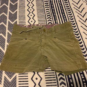 Olive Green Athleta Corduroy Slick Rock Shorts 0